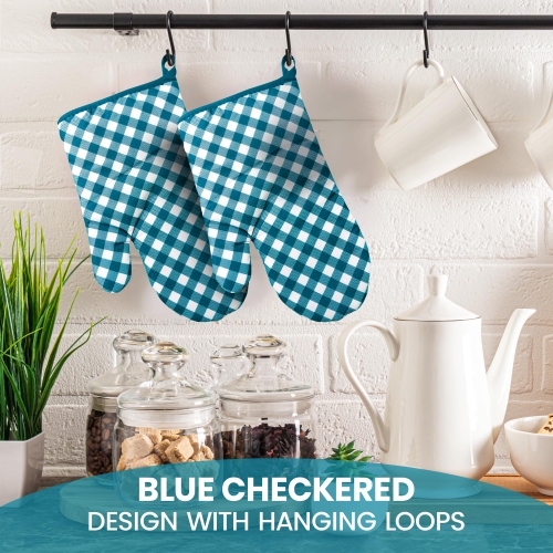 Gants de cuisine en lin canadien, gants en tissu éponge antidérapants en coton 180 °C résistant à la chaleur pour cuisine Micro-ondes Cuisson au