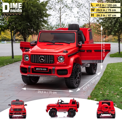 VOLTZ TOYS Licensed AMG G63, 24V Electric Kids' Ride On Car with Parental Remote Control, LED Lights, Leather Seat and MP3