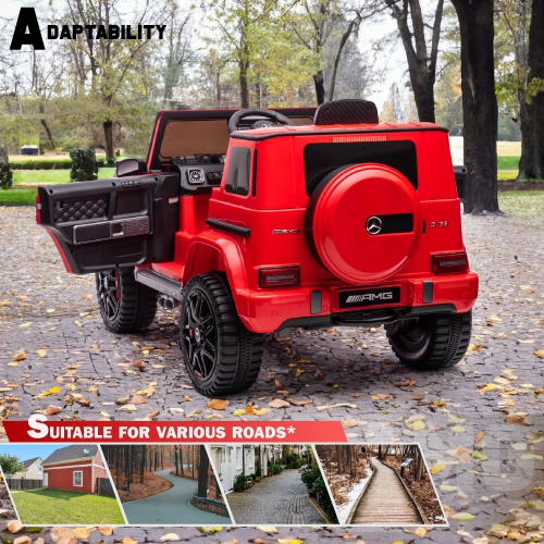 VOLTZ TOYS Licensed AMG G63, 24V Electric Kids' Ride On Car with Parental Remote Control, LED Lights, Leather Seat and MP3