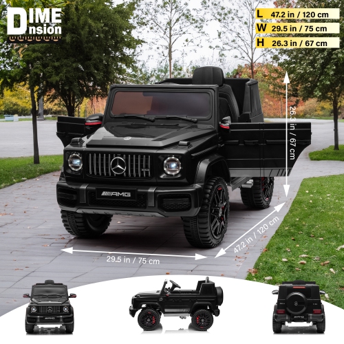 VOLTZ TOYS Licensed AMG G63, 24V Electric Kids' Ride On Car with Parental Remote Control, LED Lights, Leather Seat and MP3