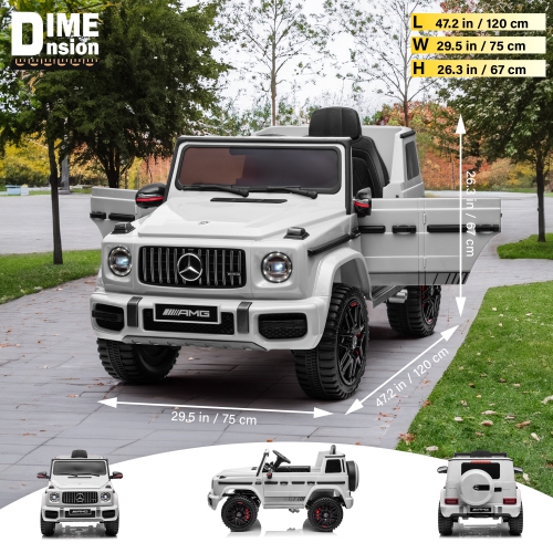 VOLTZ TOYS Licensed AMG G63, 24V Electric Kids' Ride On Car with Parental Remote Control, LED Lights, Leather Seat and MP3