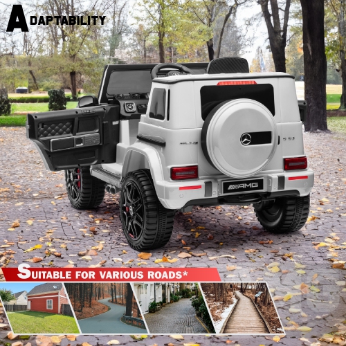 VOLTZ TOYS Licensed AMG G63, 24V Electric Kids' Ride On Car with Parental Remote Control, LED Lights, Leather Seat and MP3