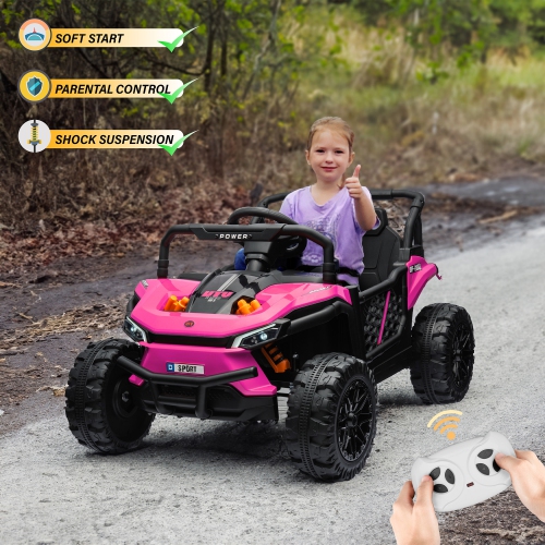VOLTZ TOYS 1 Seater Ride-On Car, 12V 2WD UTV Buggy Electric Car with Parental Remote Control, Working Doors and LED Lights