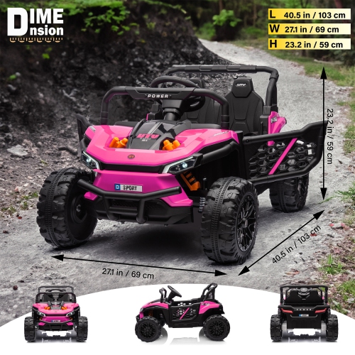 VOLTZ TOYS 1 Seater Ride-On Car, 12V 2WD UTV Buggy Electric Car with Parental Remote Control, Working Doors and LED Lights