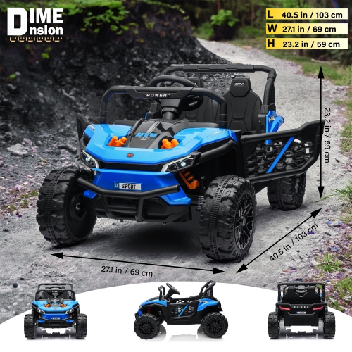 VOLTZ TOYS 1 Seater Ride-On Car, 12V 2WD UTV Buggy Electric Car with Parental Remote Control, Working Doors and LED Lights