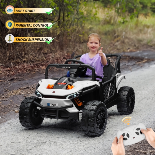 VOLTZ TOYS 1 Seater Ride-On Car, 12V 2WD UTV Buggy Electric Car with Parental Remote Control, Working Doors and LED Lights