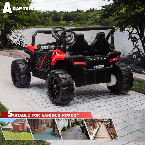 VOLTZ TOYS 1 Seater Ride-On Car, 12V 2WD UTV Buggy Electric Car with Parental Remote Control, Working Doors and LED Lights