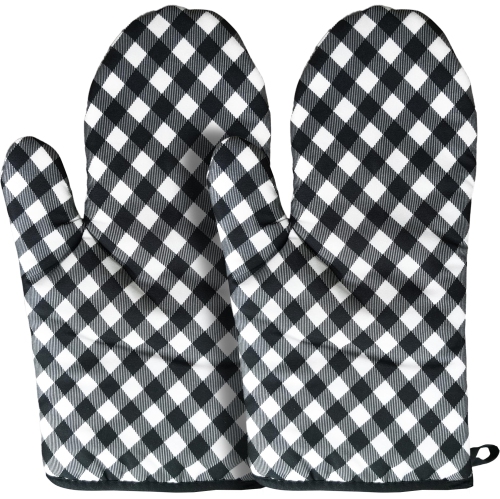 CANADIAN LINEN  Oven Mitts, 180°C Heat Resistant Cotton Non Slip Grip Machine Washable Oven Bbq Gloves for Kitchen Cooking Baking Mitts Grilling