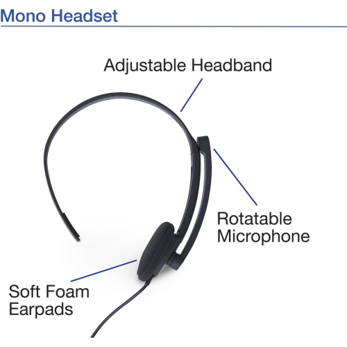 Verbatim On-ear Headsets with Mic - Black