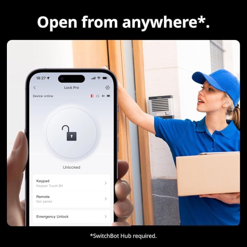 SwitchBot Smart Lock Pro | Keyless Entry Door Lock, Smart Door Lock Front Door, Electronic Smart Deadbolt