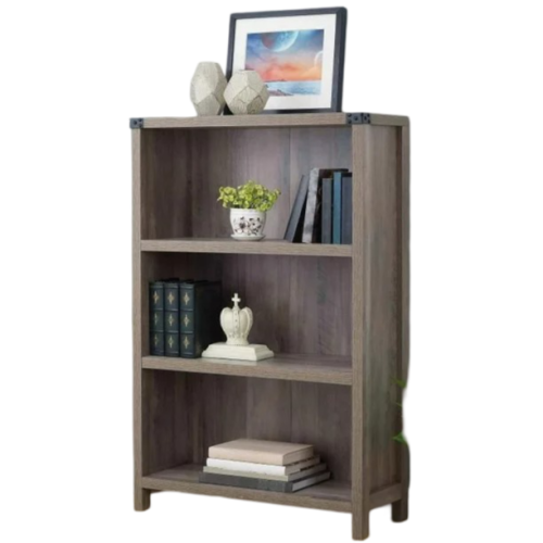 HOMETRENDS  3 Shelf Bookcase, Grey