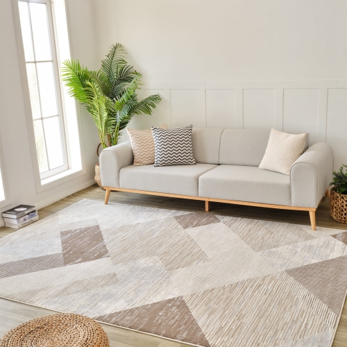 Rug Branch Nomad Modern Abstract Indoor Area Rug, Beige Brown