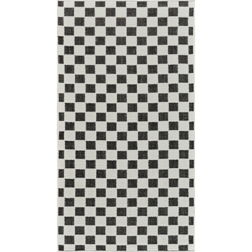 RUG BRANCH  Maise Modern Checkered Indoor Outdoor Area Rug, Black In White