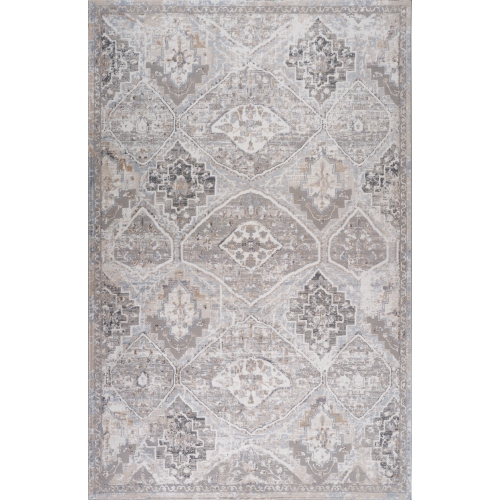 RUG BRANCH  Sukoon Traditional Diamond Medallion Grey/beige Indoor Area Rug