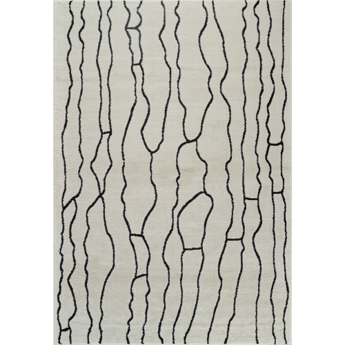 RUG BRANCH  Aida Modern Abstract Cream/black Indoor Area Rug