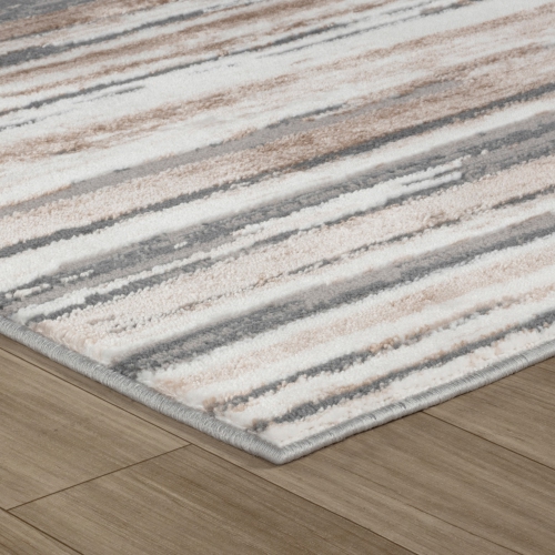 Tapis d'intérieur à motif camouflage vieilli Atlas de Rug Branch, gris beige