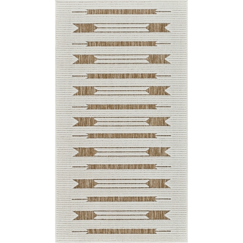 RUG BRANCH  Maise Modern Abstract Indoor Outdoor Area Rug, Beige In Brown