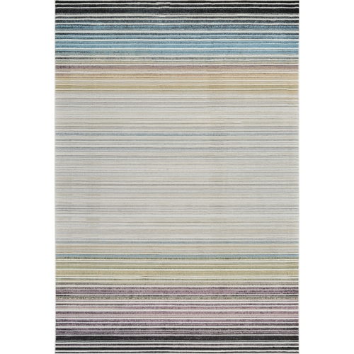 Rug Branch Nomad Modern Striped Indoor Area Rug, Beige Blue