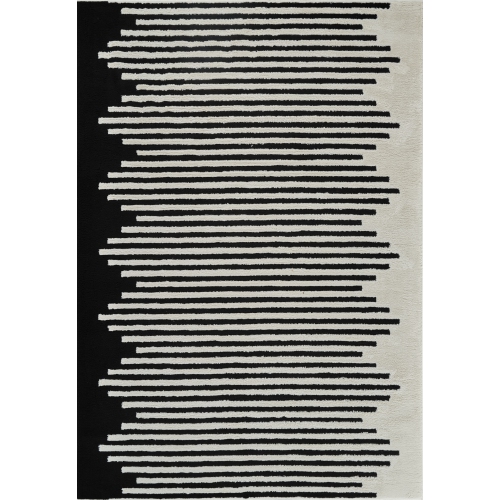 Rug Branch Domus Abstract Indoor Area Rug, Cream Black