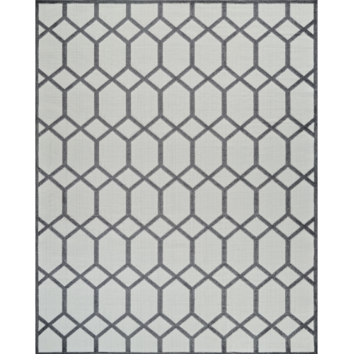 Rug Branch Alfombra Geometric Abstract Indoor Outdoor Area Rug, Grey Beige