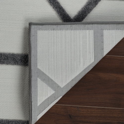 Rug Branch Alfombra Geometric Abstract Indoor Outdoor Area Rug, Grey Beige