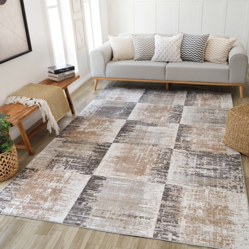 Rug Branch Cadence Modern Abstract Indoor Area Rug, Brown Beige