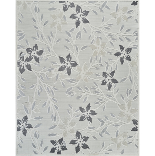 RUG BRANCH  Alfombra Floral Vintage Indoor Outdoor Area Rug, Cream In Grey