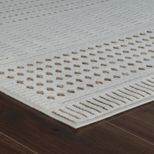Rug Branch Maise Modern Abstract Indoor Outdoor Area Rug, Beige Brown -