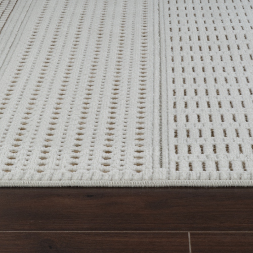 Rug Branch Maise Modern Abstract Indoor Outdoor Area Rug, Beige Brown -