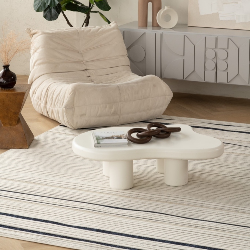 Rug Branch Maise – Tapis d’extérieur abstrait moderne, bleu crème