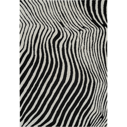 RUG BRANCH  Vega Modern Abstract Cream/black Indoor Area Rug