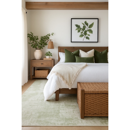 Rug Branch Nomad Distressed Abstract Indoor Area Rug, Green Beige