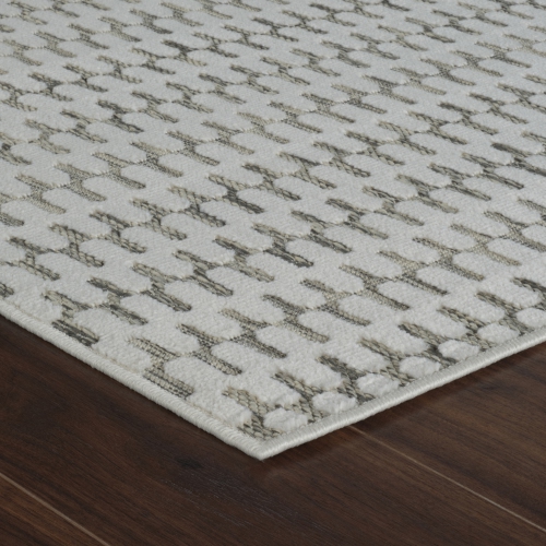 Tapis d'extérieur moderne et abstrait Rug Branch Maise, beige crème, 8 x x10 pi