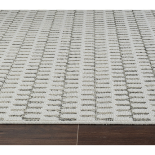 Tapis d'extérieur moderne et abstrait Rug Branch Maise, beige crème, 8 x x10 pi