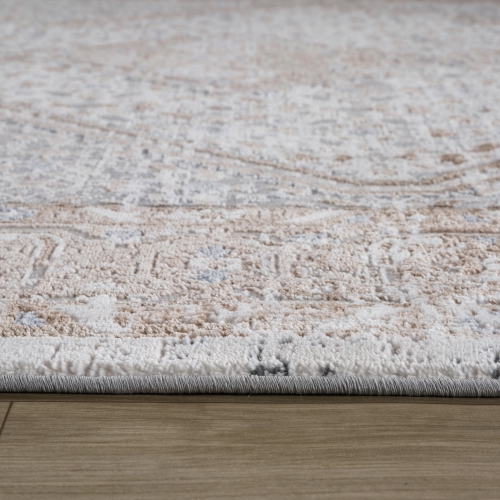 Tapis d'intérieur moderne Atlas de Rug Branch, gris beige