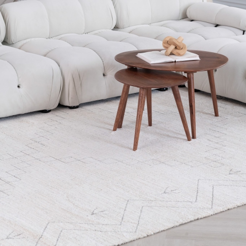 Rug Branch Casa Boho Abstract Indoor Area Rug, Beige Cream -