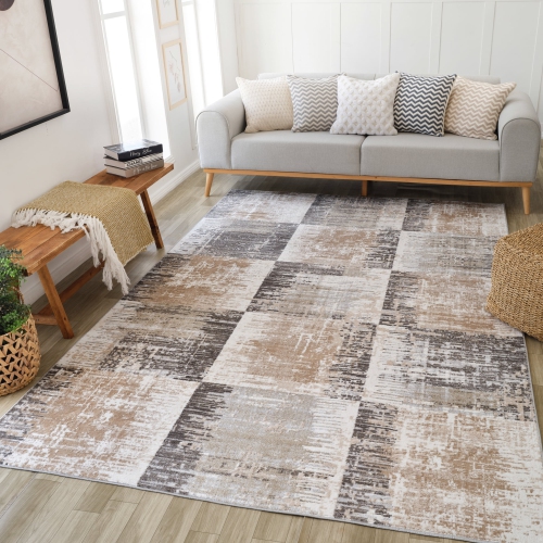 Rug Branch Cadence Modern Abstract Indoor Area Rug, Brown Beige