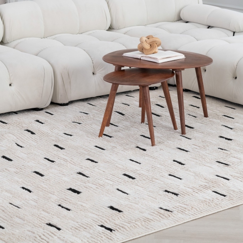 Rug Branch Domus Abstract Indoor Area Rug, Cream Black