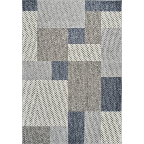 Rug Branch Hogar Geometric Abstract Indoor Outdoor Area Rug, Grey Blue