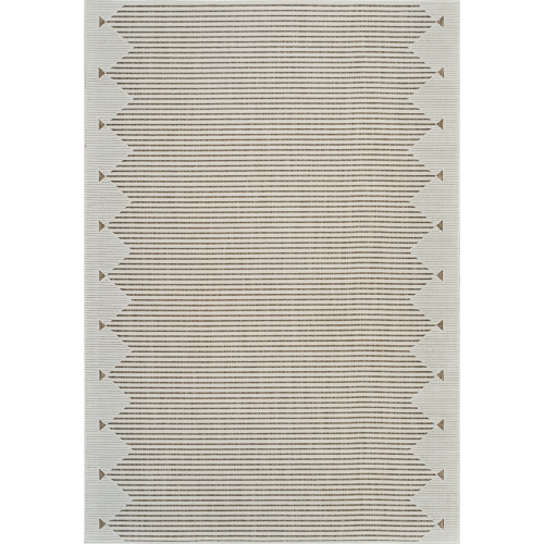 Rug Branch Maise Modern Striped Indoor Outdoor Area Rug, Beige Brown
