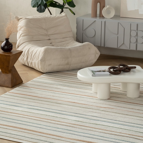 Rug Branch Alfombra Modern Indoor Outdoor Area Rug, Cream Beige