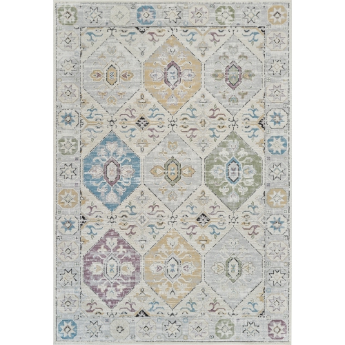RUG BRANCH  Jinan Traditional Tile Medallion Beige/grey Indoor Area Rug