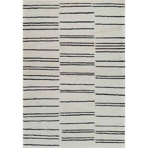 RUG BRANCH  Eken Modern Striped Cream/black Indoor Area Rug