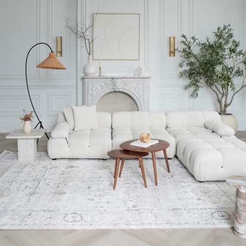 Rug Branch – Tapis d’intérieur scandinave à l’aspect vieilli Atlas, bleu