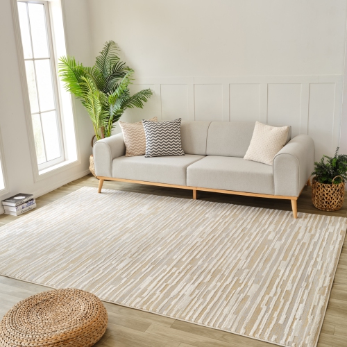 Rug Branch Nomad Distressed Abstract Indoor Area Rug, Green Beige