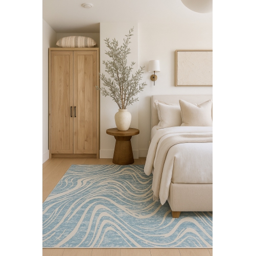 Rug Branch Nomad Modern Abstract Indoor Area Rug, Blue Beige