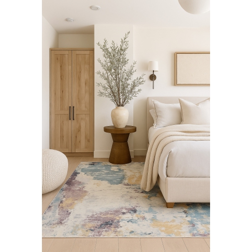 Rug Branch Nomad Distressed Abstract Indoor Area Rug, Beige Blue