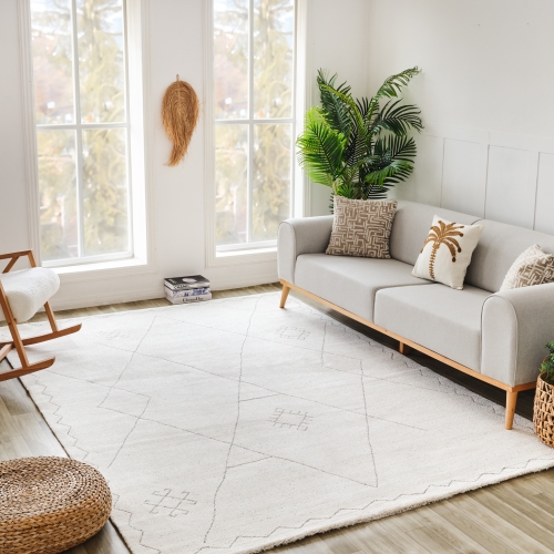 Rug Branch Casa Boho Abstract Indoor Area Rug, Beige Cream