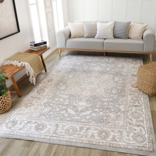 Rug Branch Cadence Vintage Indoor Area Rug, Beige Grey