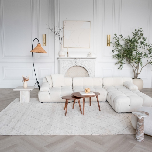 Tapis d'intérieur abstrait Rug Branch Casa Boho, beige crème